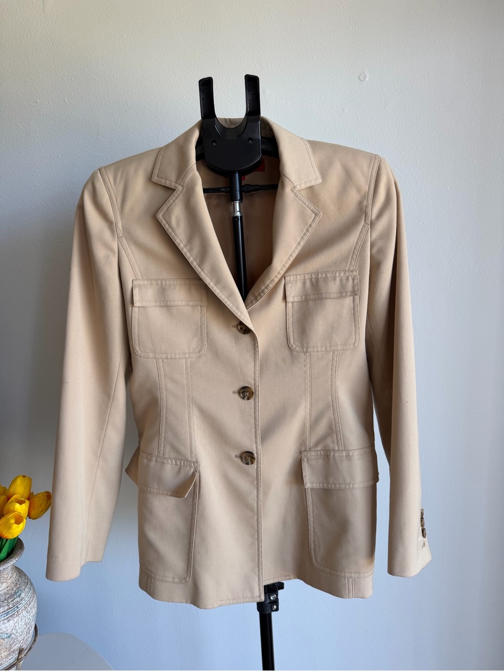 Anne Klein Sandstone Single-Breasted Blazer
